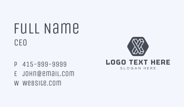 Geometric Letter X Business Card Design Image Preview