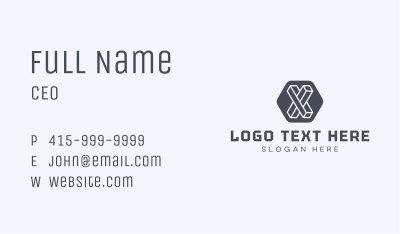 Geometric Letter X Business Card Image Preview