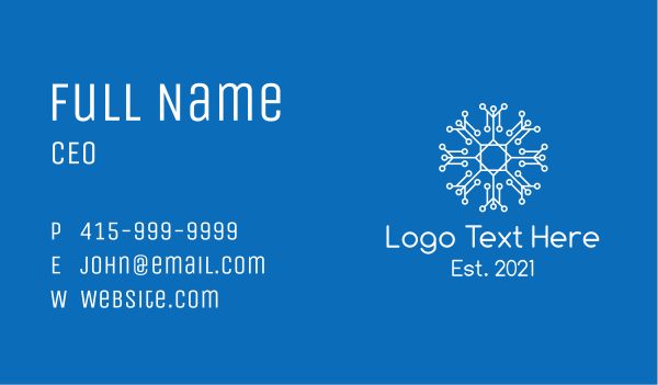 White Outline Snowflake  Business Card Design Image Preview