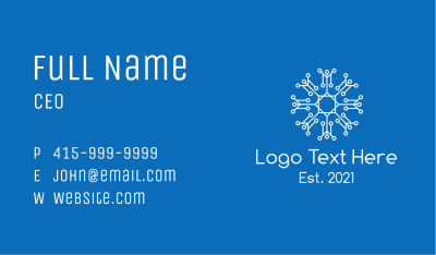 White Outline Snowflake  Business Card Image Preview