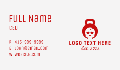 Dead Skull Kettlebell Crossfit  Business Card Image Preview