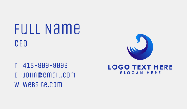 Blue Corporate Bird  Business Card Design Image Preview