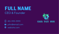 Neon Graffiti Art Letter V Business Card Image Preview