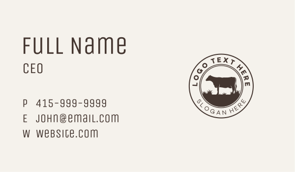 Grass Cow Farm Business Card Design Image Preview
