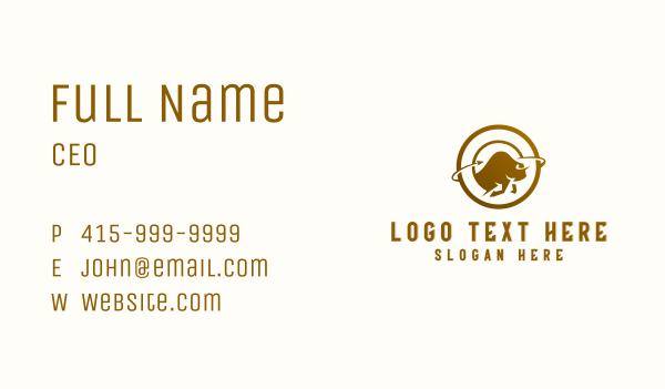 Bison Wildlife Animal Business Card Design Image Preview