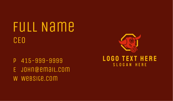 Zodiac Ox Head Business Card Design Image Preview