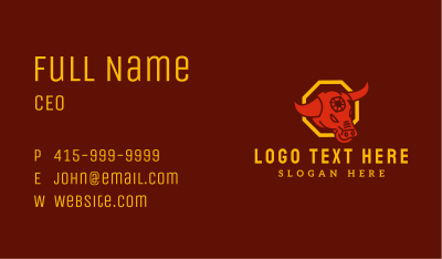 Zodiac Ox Head Business Card