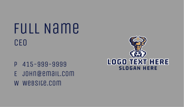 Soccer Bull Star Business Card Design Image Preview