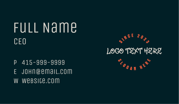 Streetwear Business Wordmark Business Card Design Image Preview