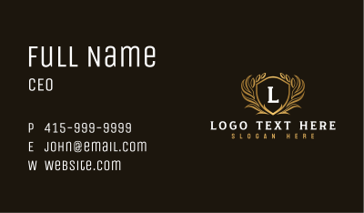 Elegant Crest Shield Business Card Image Preview