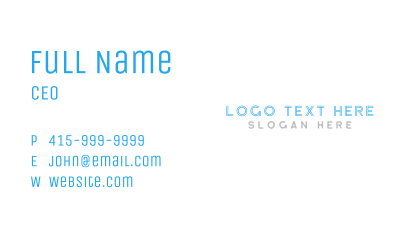 Modern Lined Font Text Business Card