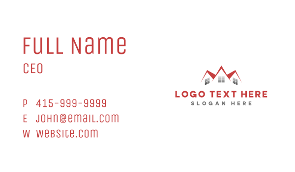 Residential House Roofing Business Card Design Image Preview