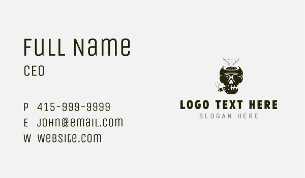Skull Tobacco Smoking Business Card Design Image Preview