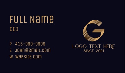 Premium Luxury Letter G Business Card