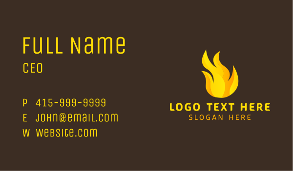 Hot Flaming Fuel  Business Card Design Image Preview