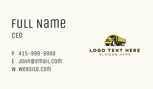 Truckload Haulage Vehicle Business Card Design Image Preview