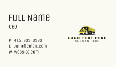 Truckload Haulage Vehicle Business Card Image Preview