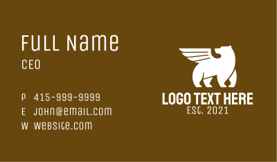 Wing White Bear Business Card
