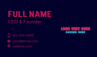 Neon Light Wordmark Business Card Design