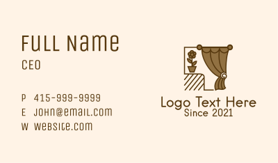 Brown Curtain  Business Card