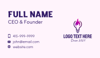 Purple Fire Light Bulb  Business Card Image Preview
