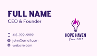 Purple Fire Light Bulb  Business Card Image Preview
