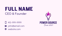 Purple Fire Light Bulb  Business Card Image Preview