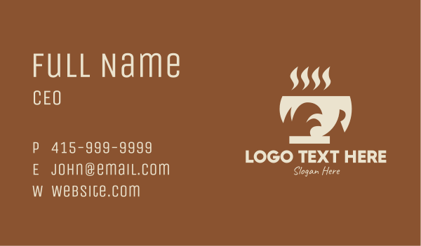Brown Hot Coffee Drink Business Card Design Image Preview