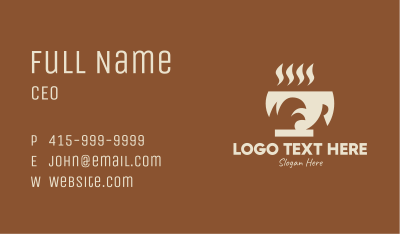 Brown Hot Coffee Drink Business Card