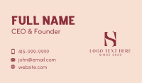 Red Letter S Boutique Business Card Design