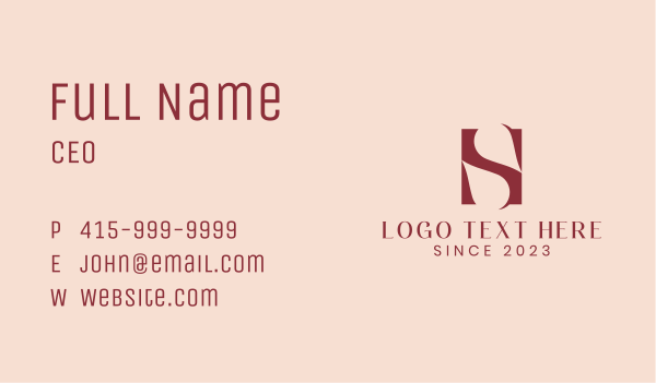 Red Letter S Boutique Business Card Design Image Preview