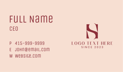 Red Letter S Boutique Business Card Image Preview