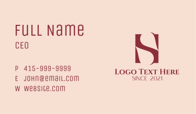 Red Letter S Boutique Business Card