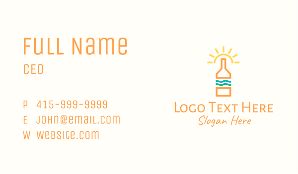 Sun Tropical Bottle Business Card Design Image Preview