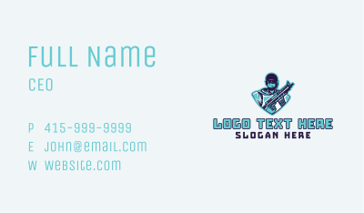 Rifle Soldier Mascot Business Card Image Preview