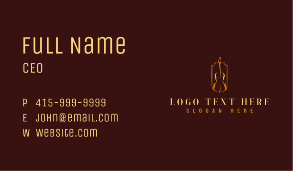 Luxury Violin Instrument Business Card Design Image Preview