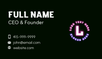 Cyber Neon Lettermark Business Card Preview