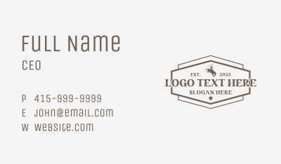 Cowboy Rodeo Badge Business Card Image Preview