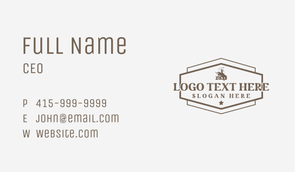 Cowboy Rodeo Badge Business Card Design Image Preview