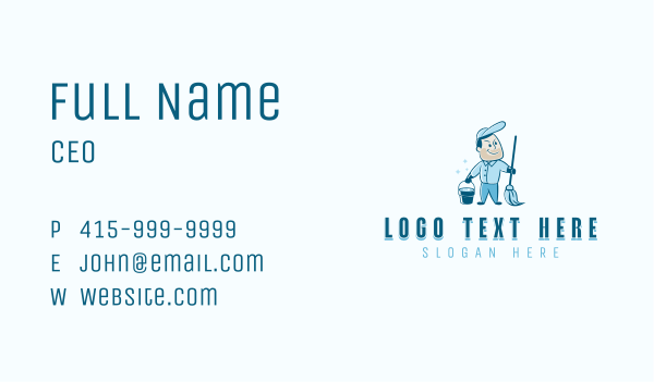 Janitorial Housekeeping Cleaner Business Card Design Image Preview