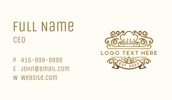 Chef Toque Culinary Business Card Design Image Preview