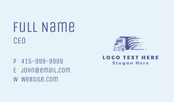 Fast Truck Company Business Card Design Image Preview