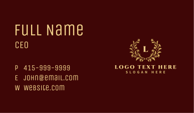 Luxury Flower Wreath Business Card Image Preview