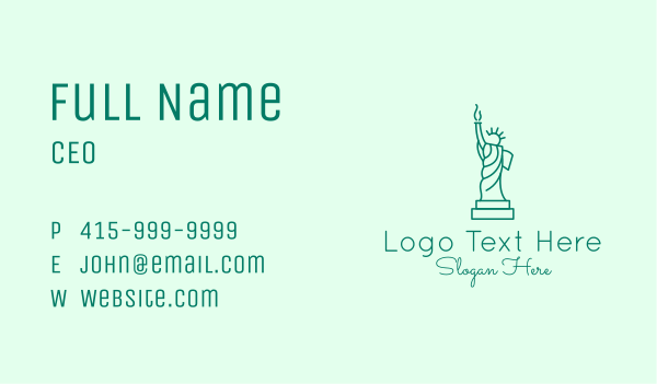 Minimalist Statue of Liberty  Business Card Design Image Preview