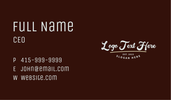 Funky Brand Wordmark  Business Card Design Image Preview