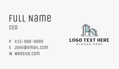 Architect Construction Blueprint Business Card Image Preview