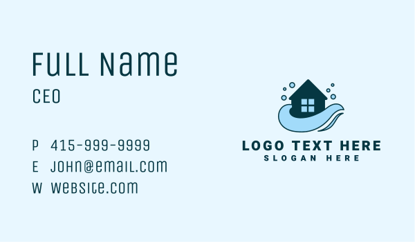 Water Splash Clean House Business Card Design Image Preview