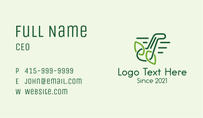 Music Note Leaves Outline Business Card Image Preview