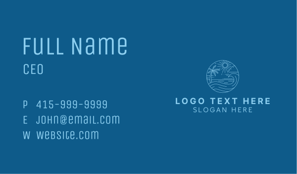 Beach Wave Summer Business Card Design Image Preview