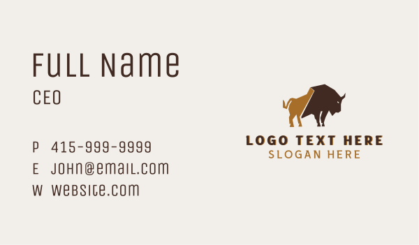 Bull Wild Animal Business Card Design Image Preview